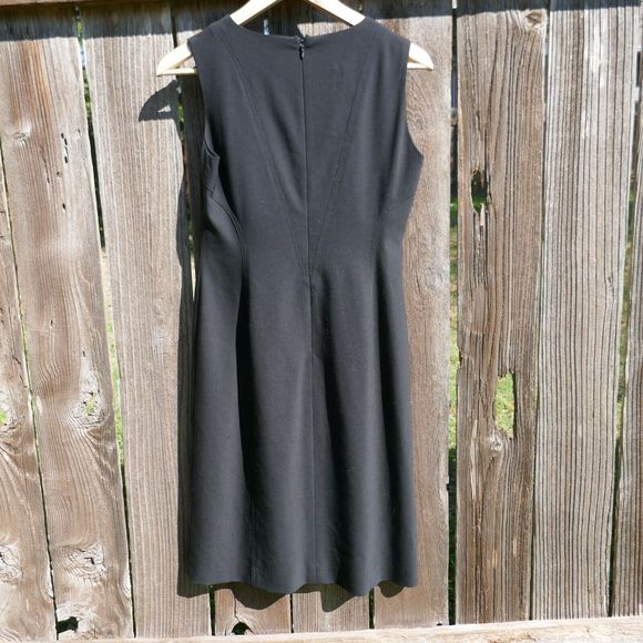 Talbots Petites Black Sheath Dress Wool Blend Career Dress Size 2 LBD - Picture 6 of 8